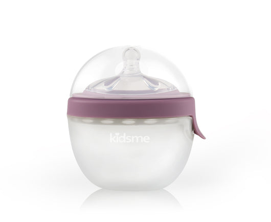 2-in-1 Silicone Oval Feeding System - Plum