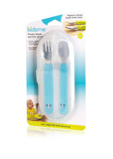 Premier Spoon and Fork with Case - Aquamarine