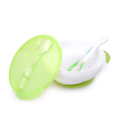 Suction Bowl with Ideal Temperature Feeding Spoon Set - Lime